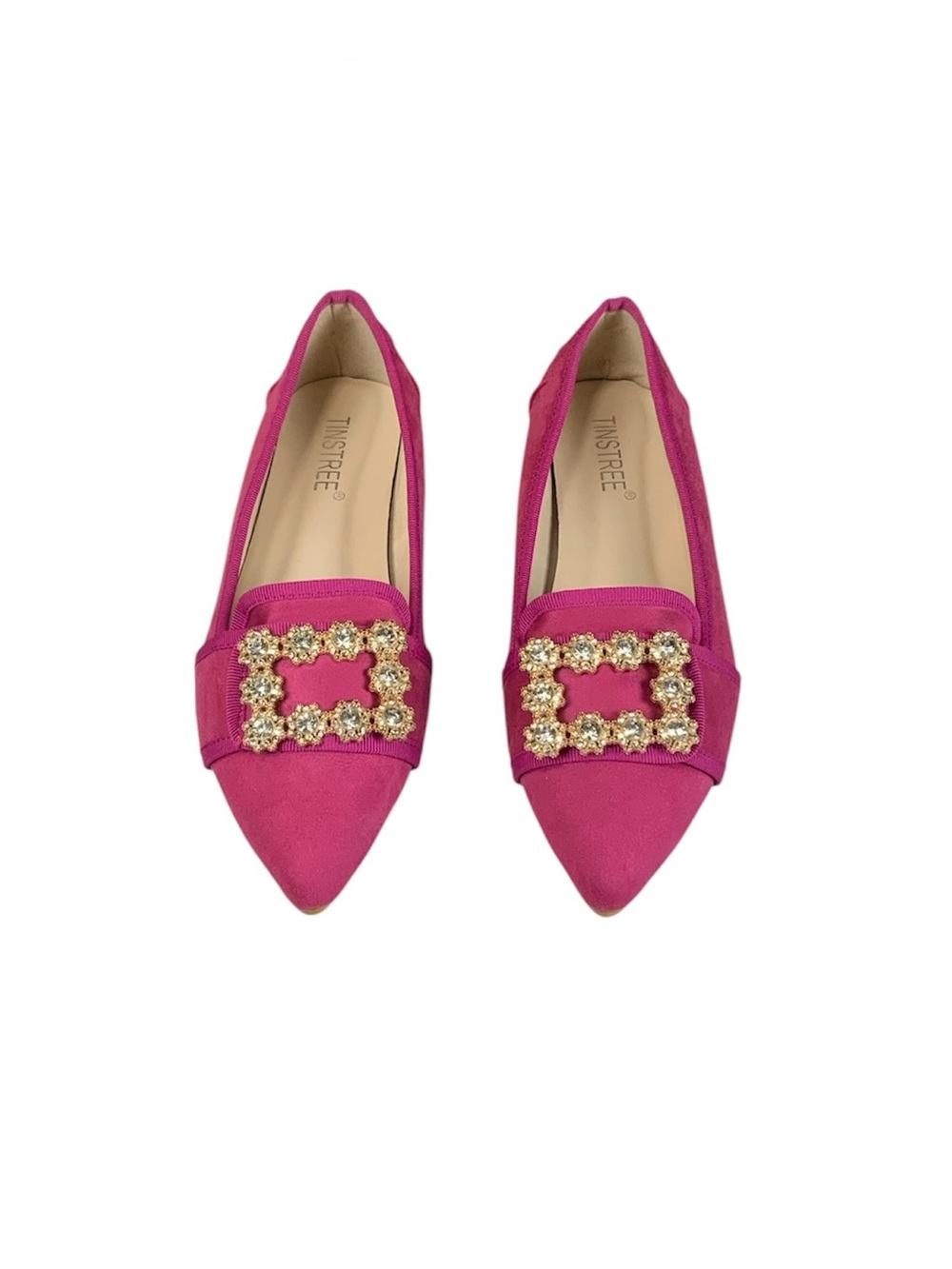 Tinstree Fushia Suede Ballet Flats